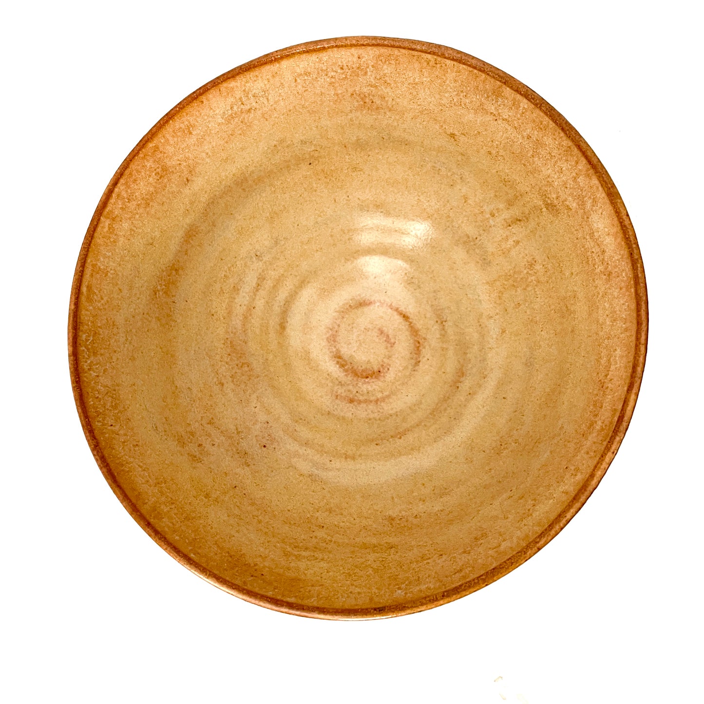 Large ceramic serving bowl in multicolor stripes and tones