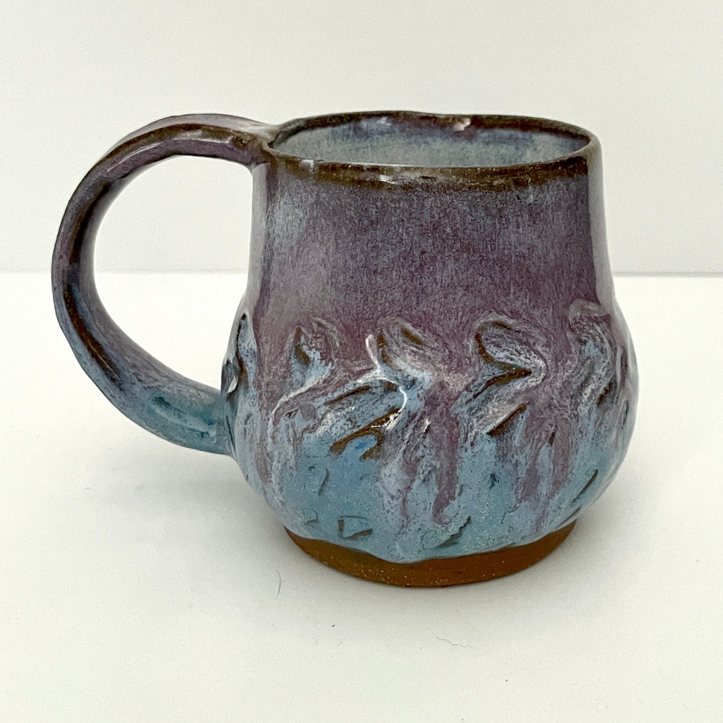 Textured blue and lavender mug