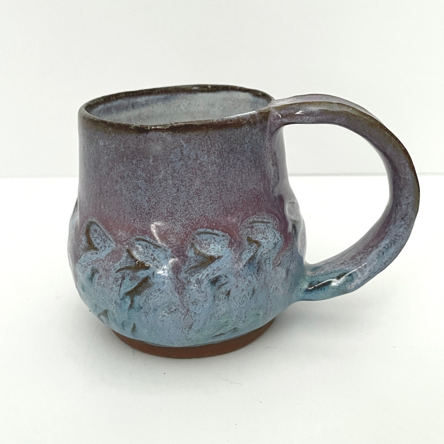 Textured blue and lavender mug