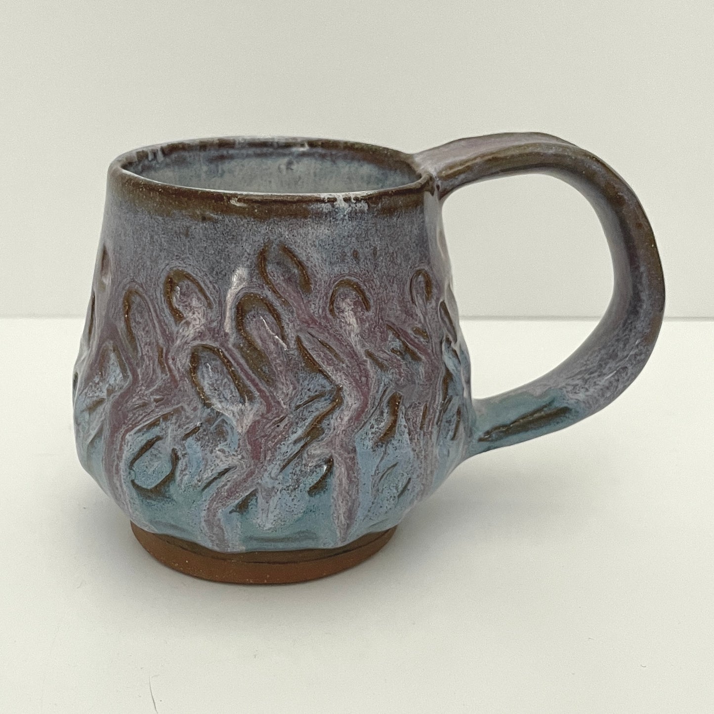 Textured blue and lavender mug