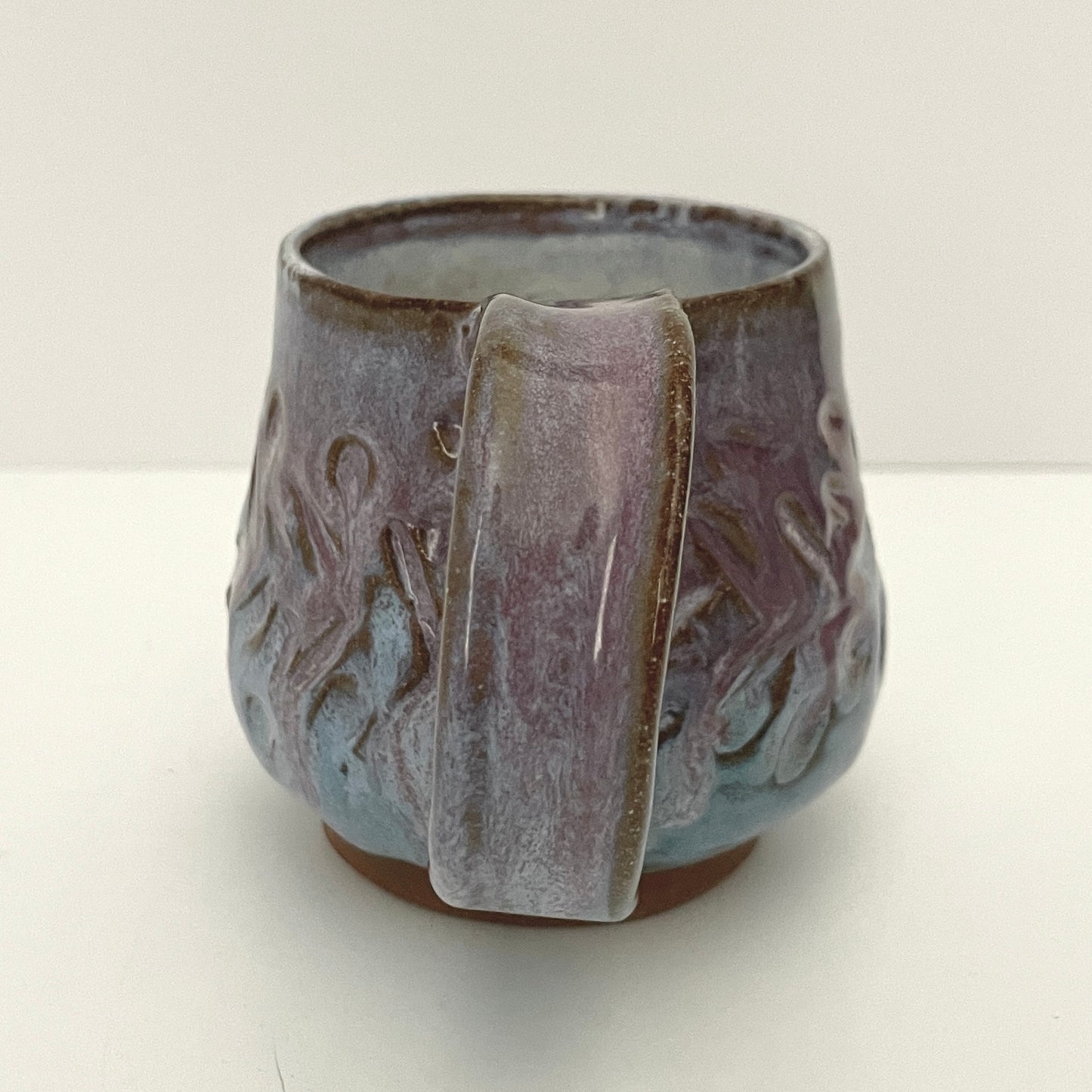 Textured blue and lavender mug