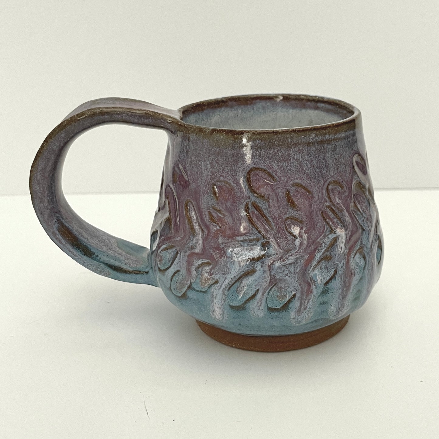 Textured blue and lavender mug