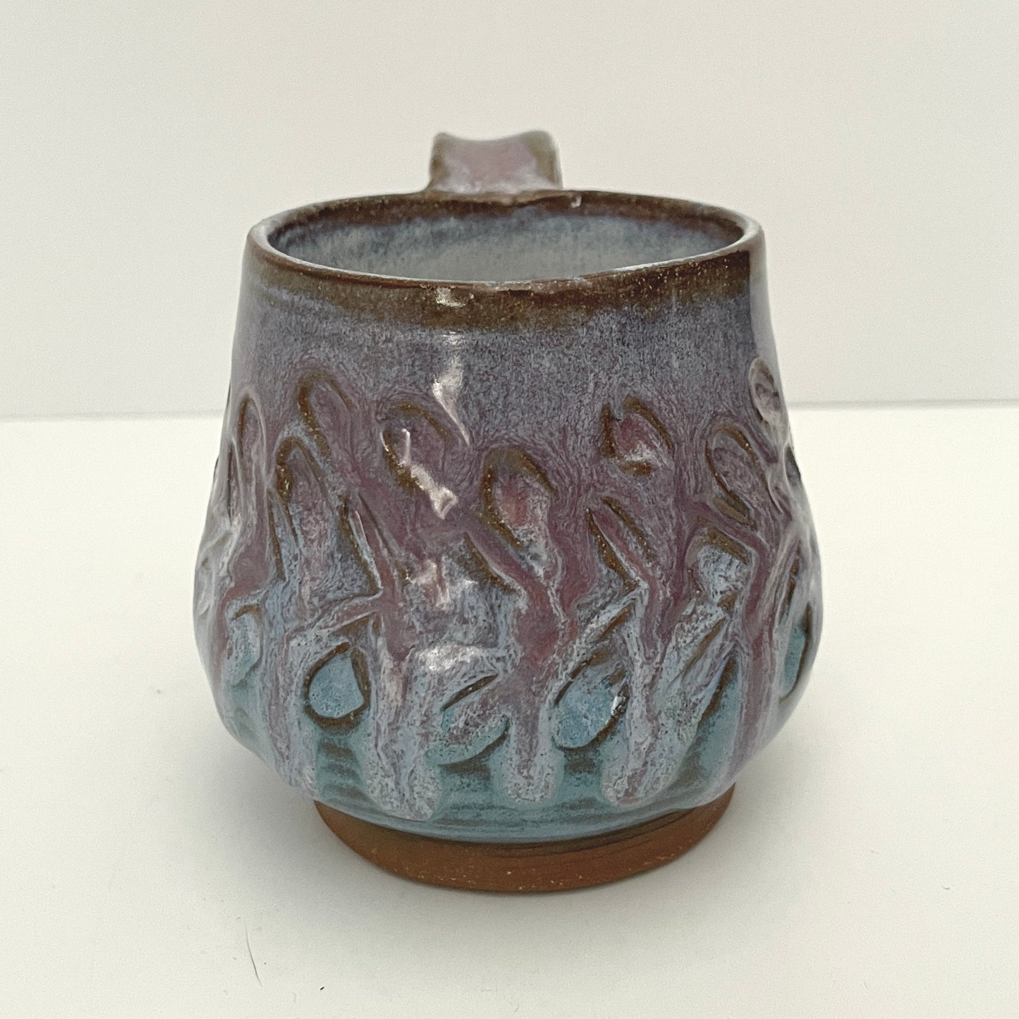 Textured blue and lavender mug