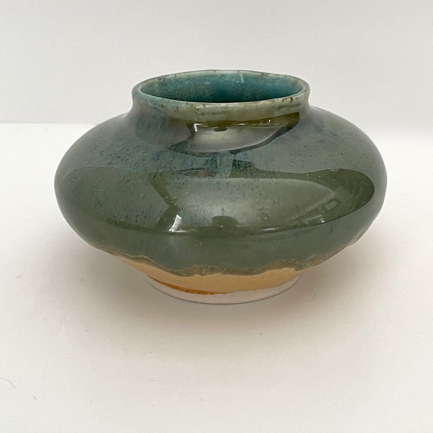 Squat Porcelain Vase — Sage & Honey