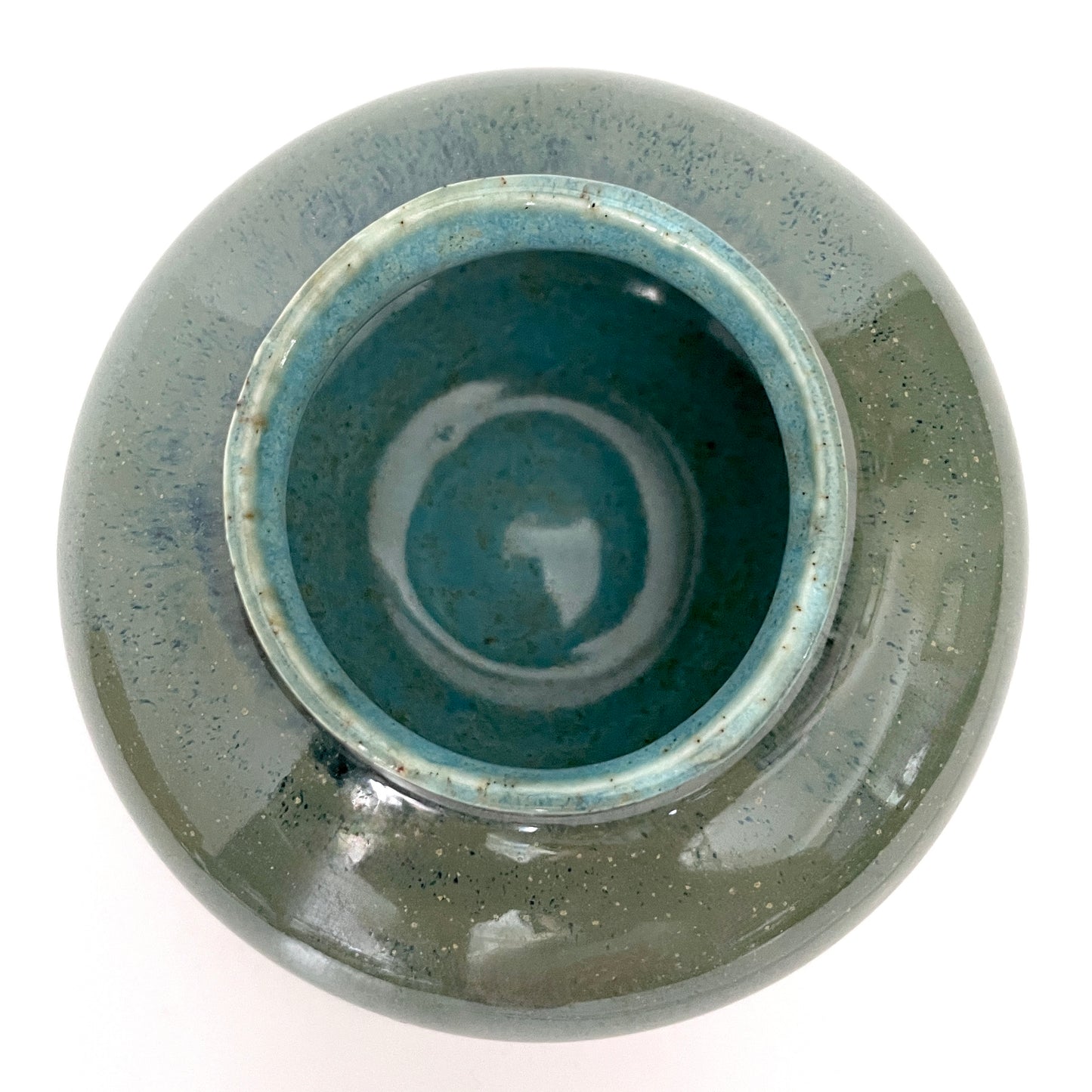 Squat Porcelain Vase — Sage & Honey