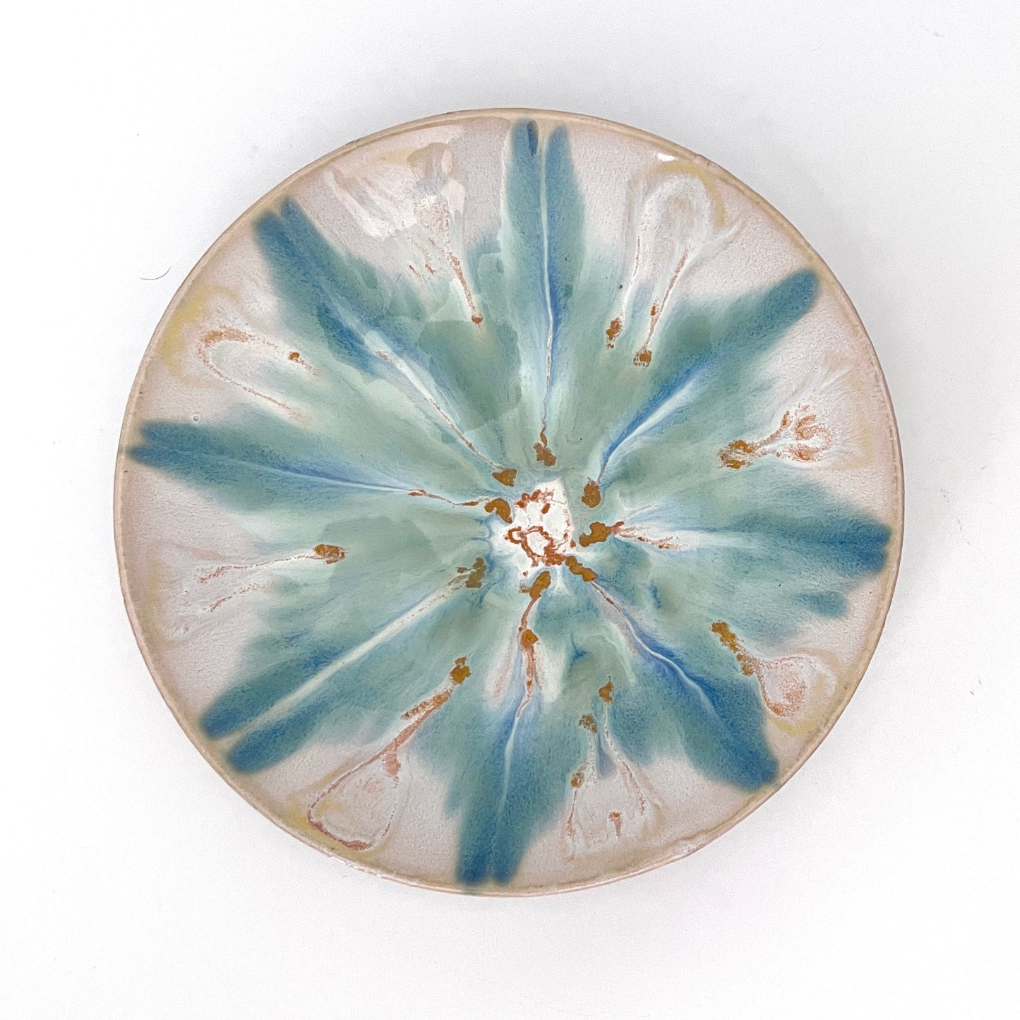 Serving Platter/Bowl with Flower Glaze Design