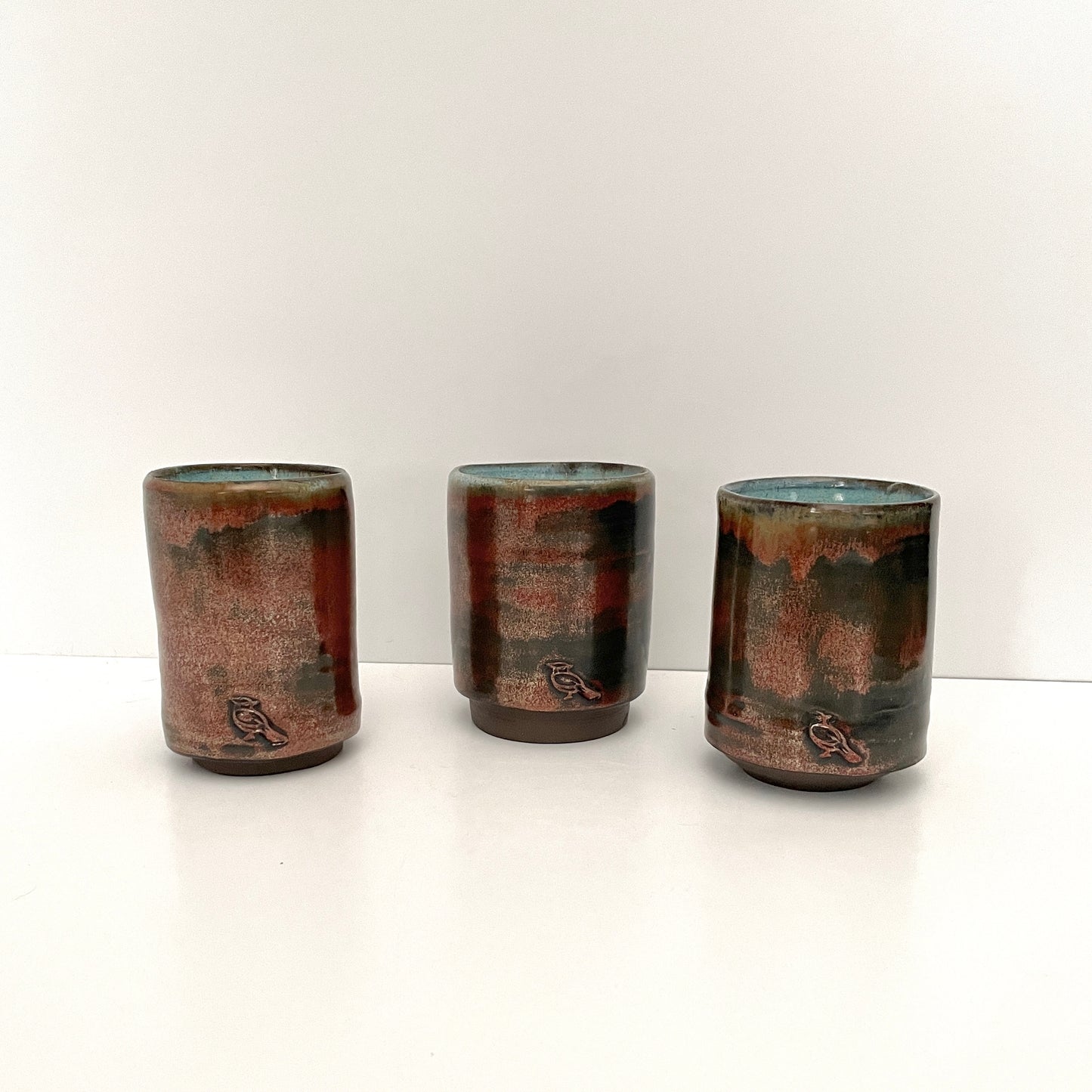 Metallic Red Yunomi Cups