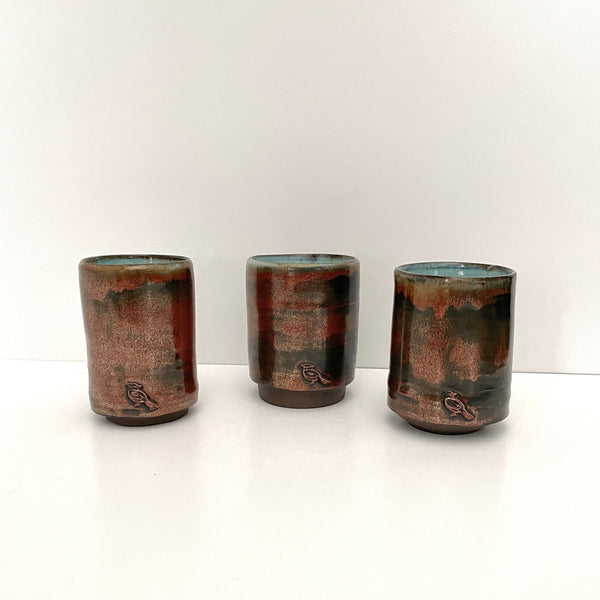 Metallic Red Yunomi Cups